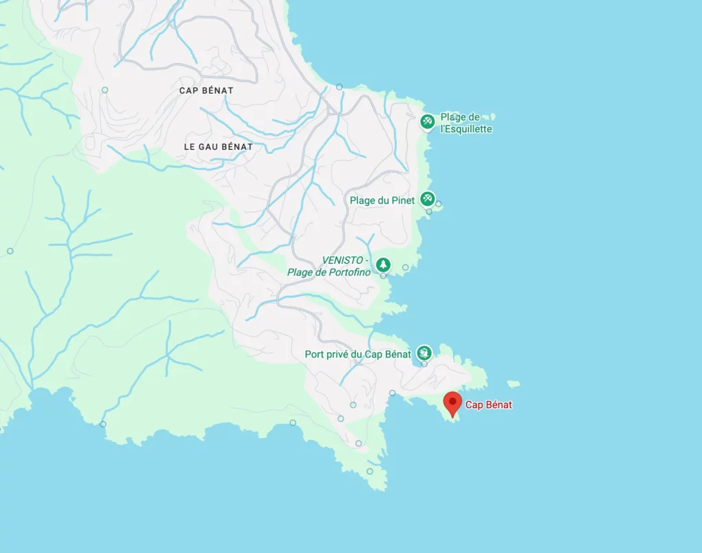 Carte du Cap Bénat à Bormes les Mimosas